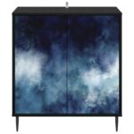vidaXL Servírovacia skriňa RAALTE Čierny dub 69 x 33 x 76 cm – Obrázok 5
