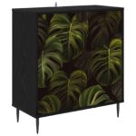 vidaXL Servírovacia skriňa ELBURG Čierny dub 69 x 33 x 76 cm – Obrázok 2