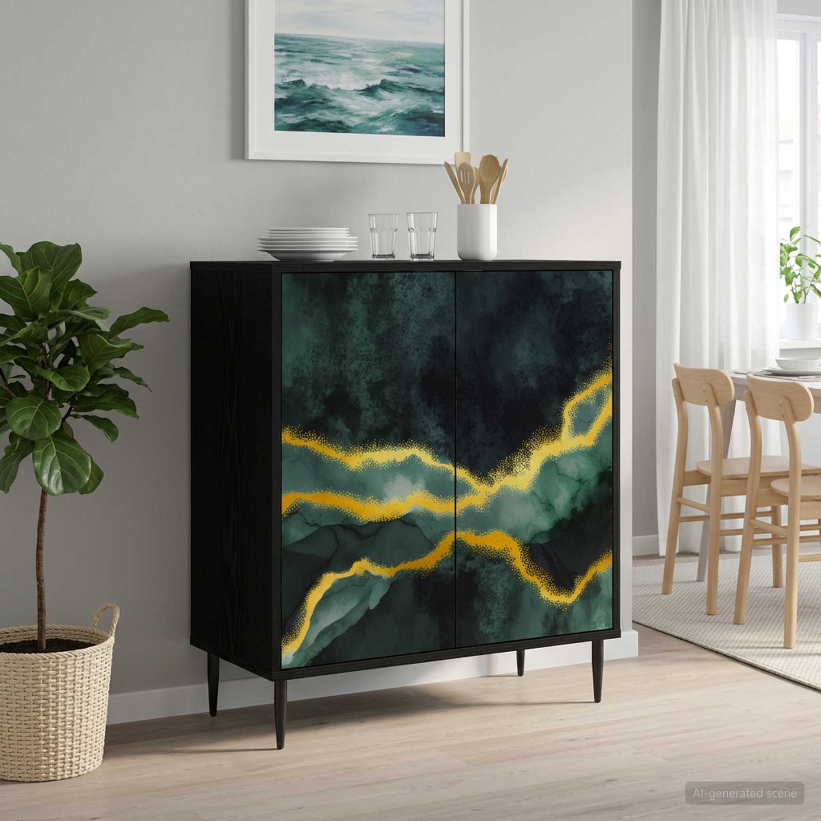 8006934_1.jpg vidaXL Servírovacia skriňa WIJHE Čierny dub 69 x 33 x 76 cm – Obrázok 1