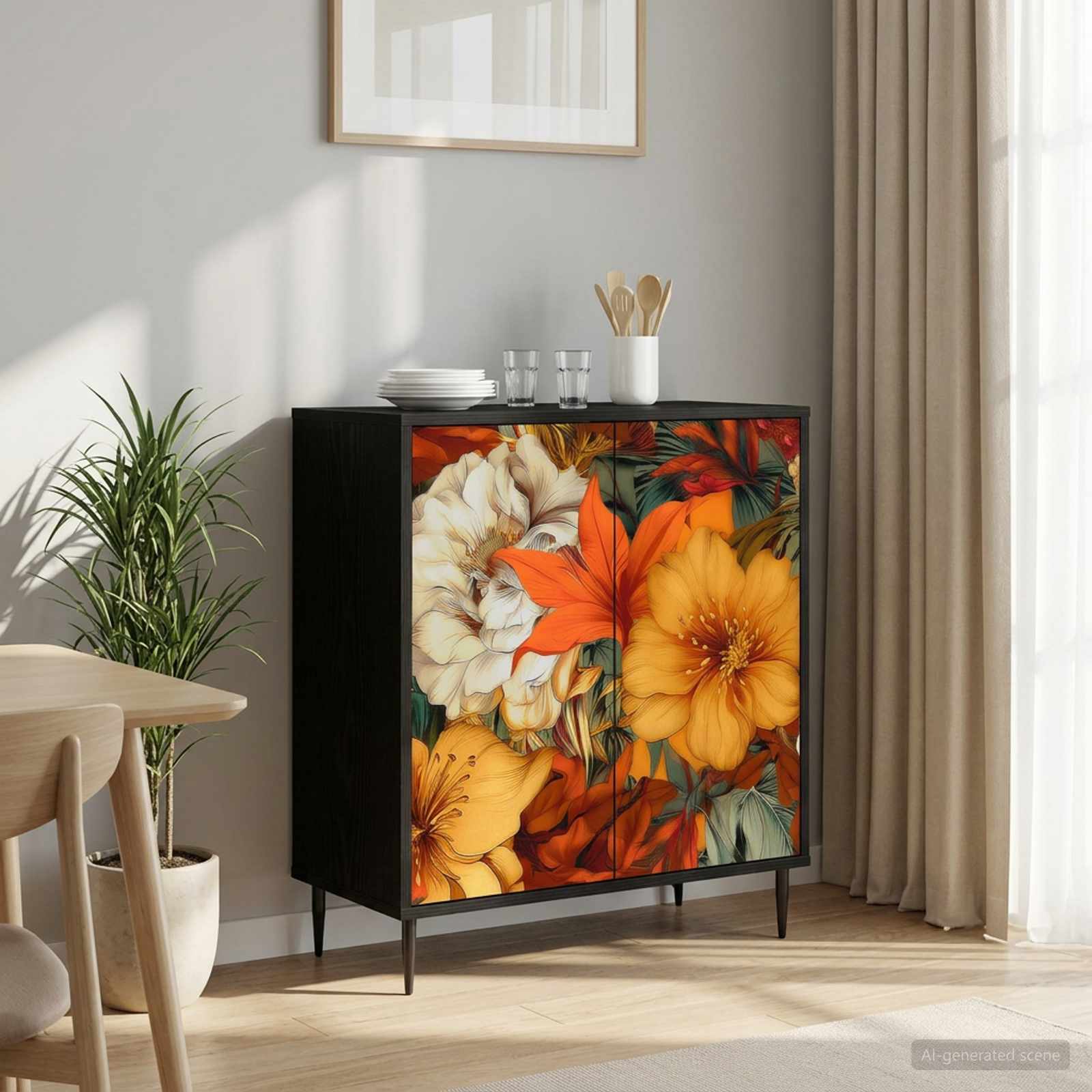 8006935_1.jpg vidaXL Servírovacia skriňa GENNEP Čierny dub 69 x 33 x 76 cm – Obrázok 1