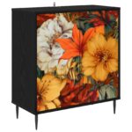 vidaXL Servírovacia skriňa GENNEP Čierny dub 69 x 33 x 76 cm – Obrázok 2