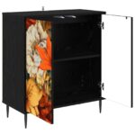 vidaXL Servírovacia skriňa GENNEP Čierny dub 69 x 33 x 76 cm – Obrázok 3