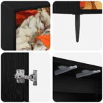 vidaXL Servírovacia skriňa GENNEP Čierny dub 69 x 33 x 76 cm – Obrázok 6