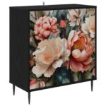 vidaXL Servírovacia skriňa BORNE Čierny dub 69 x 33 x 76 cm – Obrázok 2