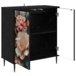 vidaXL Servírovacia skriňa BORNE Čierny dub 69 x 33 x 76 cm – Obrázok 3