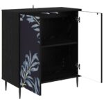 vidaXL Servírovacia skriňa DOKKUM Čierny dub 69 x 33 x 76 cm – Obrázok 3