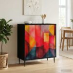 vidaXL Servírovacia skriňa HEESCH Čierny dub 69 x 33 x 76 cm