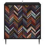 vidaXL Servírovacia skriňa OMMEN Čierny dub 69 x 33 x 76 cm – Obrázok 4