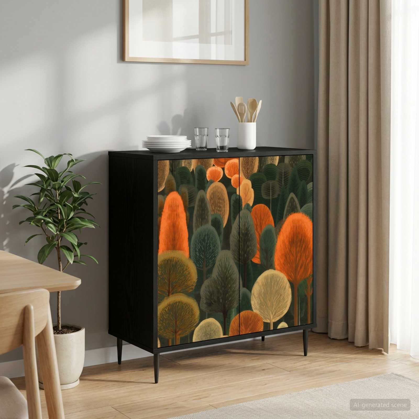 8006940_1.jpg vidaXL Servírovacia skriňa ZAANDAM Čierny dub 69 x 33 x 76 cm – Obrázok 1