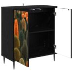 vidaXL Servírovacia skriňa ZAANDAM Čierny dub 69 x 33 x 76 cm – Obrázok 3