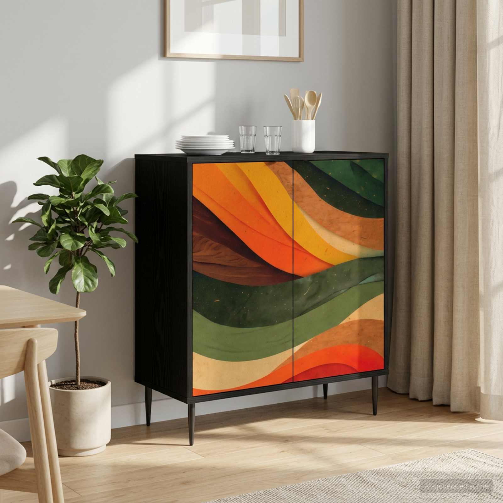 8006941_1.jpg vidaXL Servírovacia skriňa BONN Čierny dub 69 x 33 x 76 cm – Obrázok 1