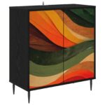 vidaXL Servírovacia skriňa BONN Čierny dub 69 x 33 x 76 cm – Obrázok 2