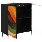 vidaXL Servírovacia skriňa BONN Čierny dub 69 x 33 x 76 cm – Obrázok 3