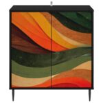 vidaXL Servírovacia skriňa BONN Čierny dub 69 x 33 x 76 cm – Obrázok 4