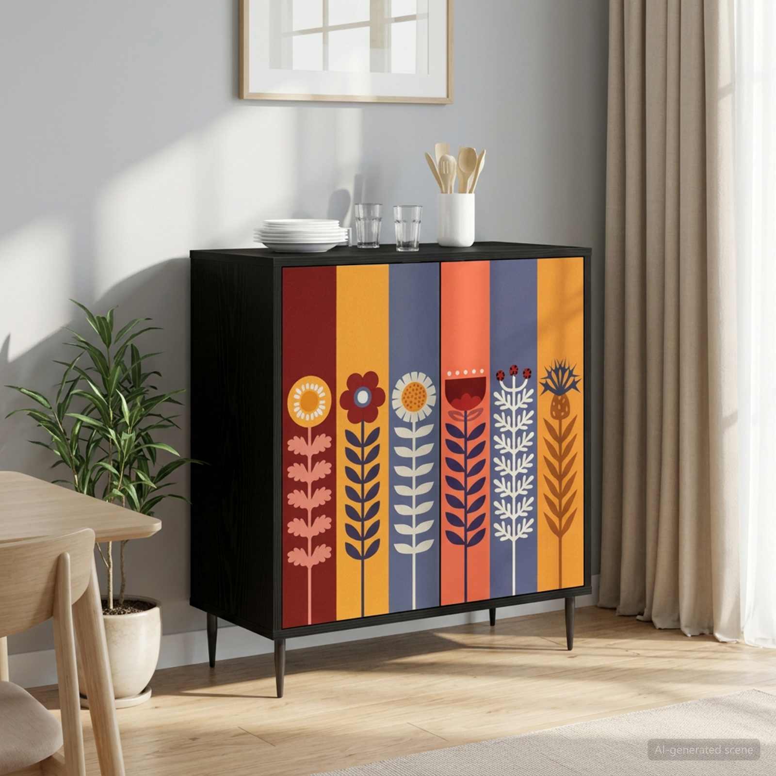 8006942_1.jpg vidaXL Servírovacia skriňa ESSEN Čierny dub 69 x 33 x 76 cm – Obrázok 1