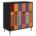 vidaXL Servírovacia skriňa ESSEN Čierny dub 69 x 33 x 76 cm – Obrázok 2