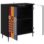vidaXL Servírovacia skriňa ESSEN Čierny dub 69 x 33 x 76 cm – Obrázok 3