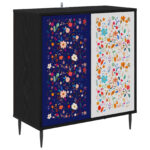 vidaXL Servírovacia skriňa MAINZ Čierny dub 69 x 33 x 76 cm – Obrázok 2