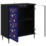 vidaXL Servírovacia skriňa MAINZ Čierny dub 69 x 33 x 76 cm – Obrázok 3