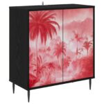 vidaXL Servírovacia skriňa AACHEN Čierny dub 69 x 33 x 76 cm – Obrázok 2