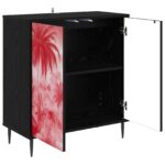 vidaXL Servírovacia skriňa AACHEN Čierny dub 69 x 33 x 76 cm – Obrázok 3