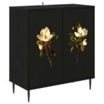 vidaXL Servírovacia skriňa BREMEN Čierny dub 69 x 33 x 76 cm – Obrázok 2