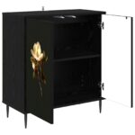 vidaXL Servírovacia skriňa BREMEN Čierny dub 69 x 33 x 76 cm – Obrázok 3