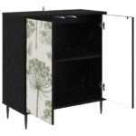 vidaXL Servírovacia skriňa GOTHA Čierny dub 69 x 33 x 76 cm – Obrázok 3