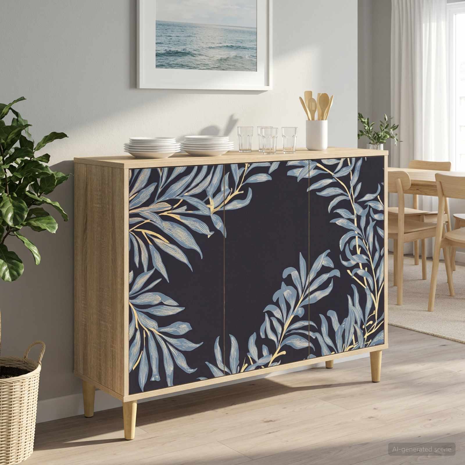 8006957_1.jpg vidaXL Servírovacia skriňa DOKKUM Sonoma 102 x 33 x 75 cm – Obrázok 1