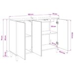 vidaXL Servírovacia skriňa BONN Sonoma 102 x 33 x 75 cm – Obrázok 9