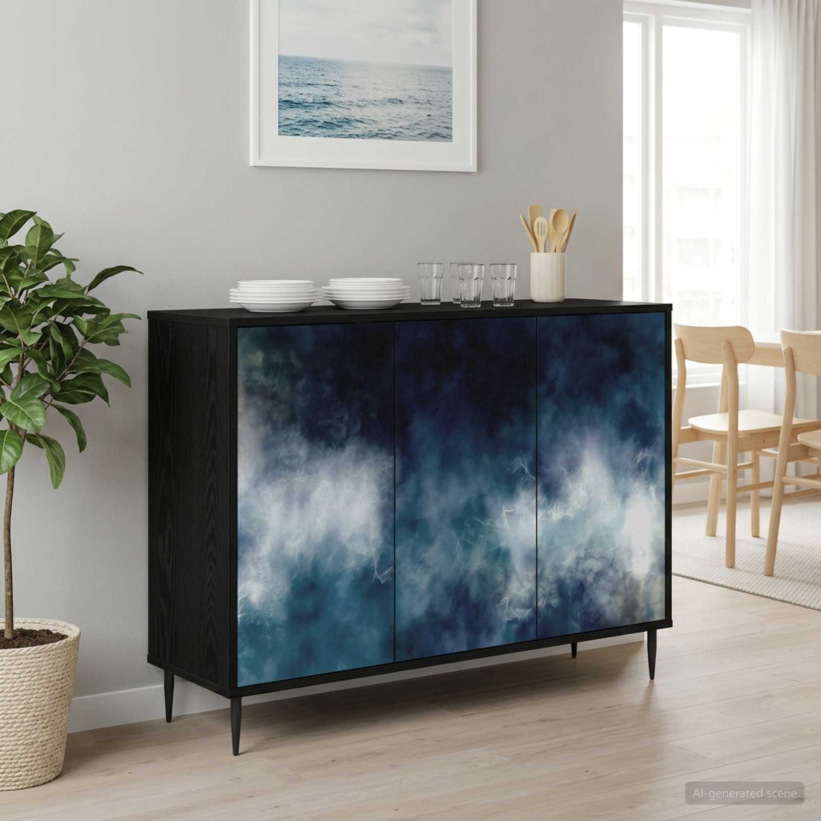 8006972_1.jpg vidaXL Servírovacia skriňa RAALTE Čierny dub 102 x 33 x 76 cm – Obrázok 1