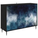 vidaXL Servírovacia skriňa RAALTE Čierny dub 102 x 33 x 76 cm – Obrázok 2
