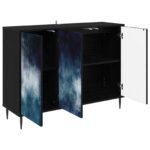 vidaXL Servírovacia skriňa RAALTE Čierny dub 102 x 33 x 76 cm – Obrázok 3