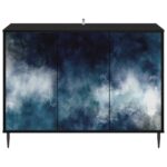 vidaXL Servírovacia skriňa RAALTE Čierny dub 102 x 33 x 76 cm – Obrázok 4
