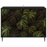 vidaXL Servírovacia skriňa ELBURG Čierny dub 102 x 33 x 76 cm – Obrázok 4