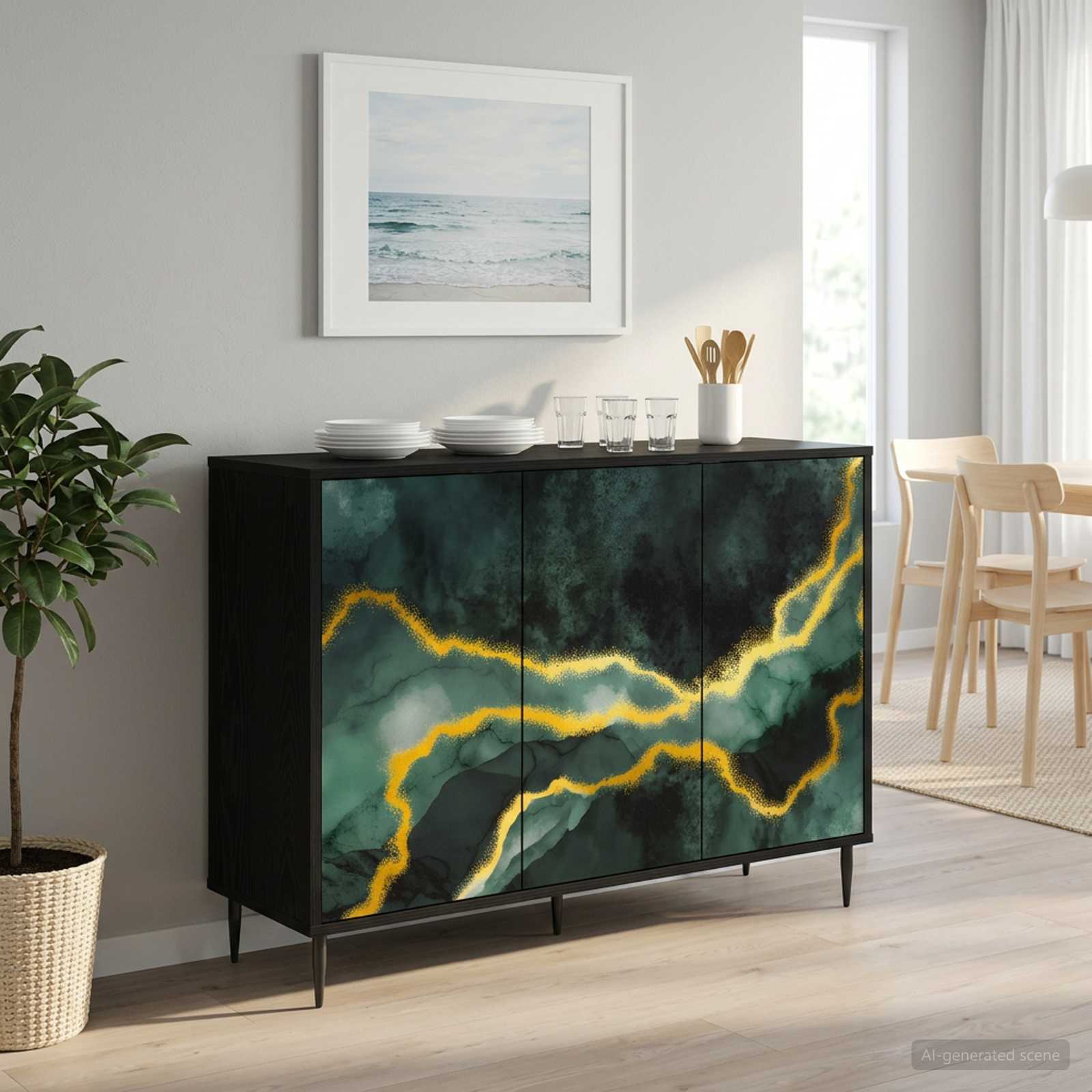 8006974_1.jpg vidaXL Servírovacia skriňa WIJHE Čierny dub 102 x 33 x 76 cm – Obrázok 1