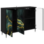 vidaXL Servírovacia skriňa WIJHE Čierny dub 102 x 33 x 76 cm – Obrázok 3