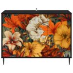 vidaXL Servírovacia skriňa GENNEP Čierny dub 102 x 33 x 76 cm – Obrázok 4