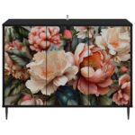 vidaXL Servírovacia skriňa BORNE Čierny dub 102 x 33 x 76 cm – Obrázok 4