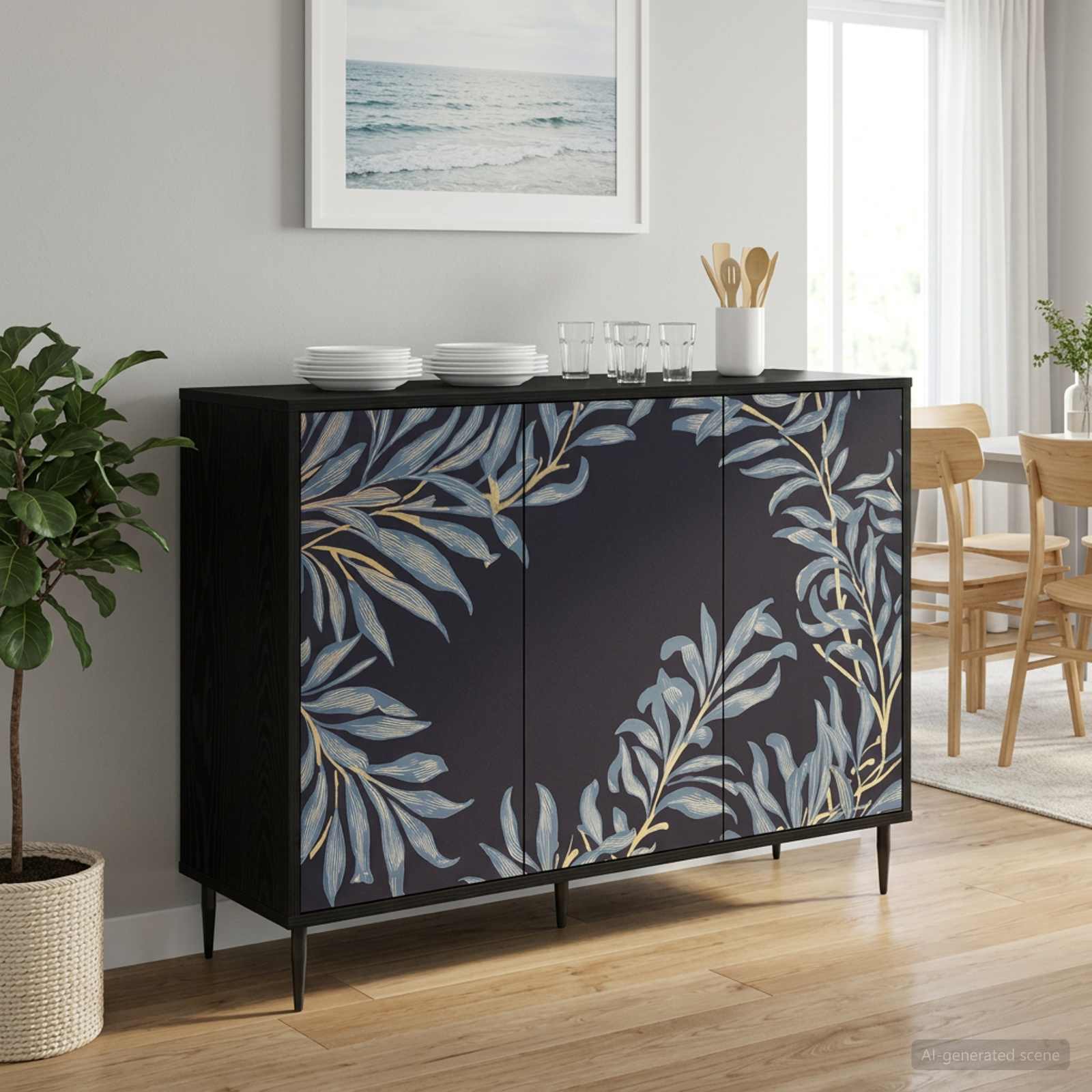 8006977_1.jpg vidaXL Servírovacia skriňa DOKKUM Čierny dub 102 x 33 x 76 cm – Obrázok 1