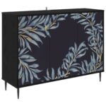 vidaXL Servírovacia skriňa DOKKUM Čierny dub 102 x 33 x 76 cm – Obrázok 2
