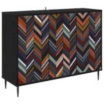 vidaXL Servírovacia skriňa OMMEN Čierny dub 102 x 33 x 76 cm – Obrázok 2