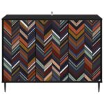 vidaXL Servírovacia skriňa OMMEN Čierny dub 102 x 33 x 76 cm – Obrázok 4