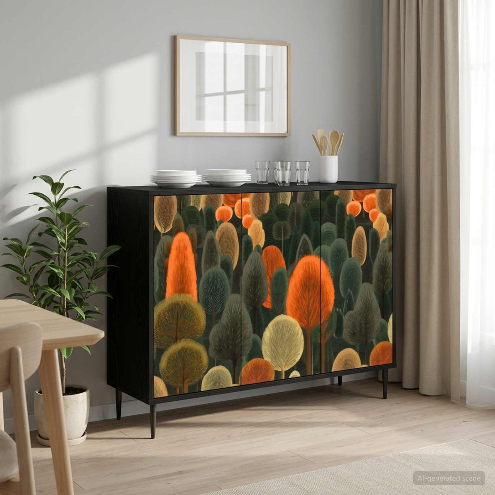 8006980_1.jpg vidaXL Servírovacia skriňa ZAANDAM Čierny dub 102 x 33 x 76 cm – Obrázok 1