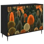 vidaXL Servírovacia skriňa ZAANDAM Čierny dub 102 x 33 x 76 cm – Obrázok 2