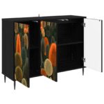 vidaXL Servírovacia skriňa ZAANDAM Čierny dub 102 x 33 x 76 cm – Obrázok 3