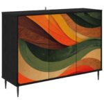 vidaXL Servírovacia skriňa BONN Čierny dub 102 x 33 x 76 cm – Obrázok 2