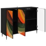 vidaXL Servírovacia skriňa BONN Čierny dub 102 x 33 x 76 cm – Obrázok 3