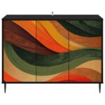 vidaXL Servírovacia skriňa BONN Čierny dub 102 x 33 x 76 cm – Obrázok 4