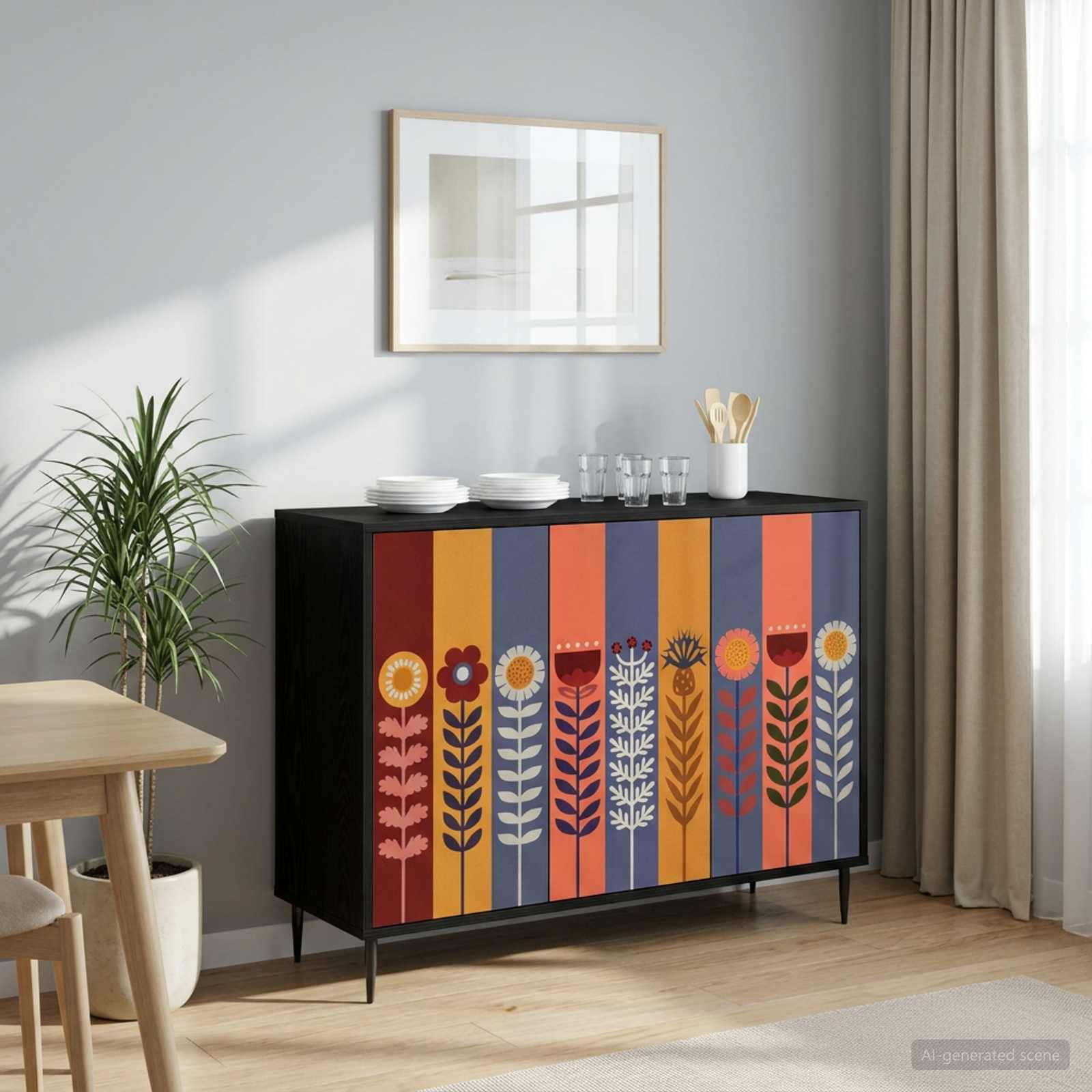 8006982_1.jpg vidaXL Servírovacia skriňa ESSEN Čierny dub 102 x 33 x 76 cm – Obrázok 1